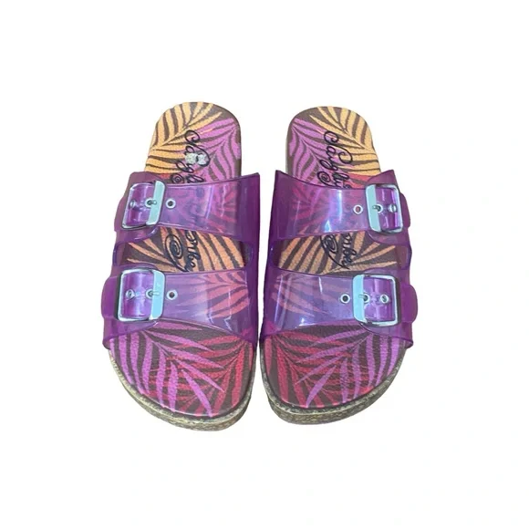 Naughty Monkey Pink Purple Jelly Sandals Flip Flops Slides Shoes size 8.5 - Picture 2 of 9